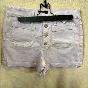 Light purple jcrew high rise jean shorts!